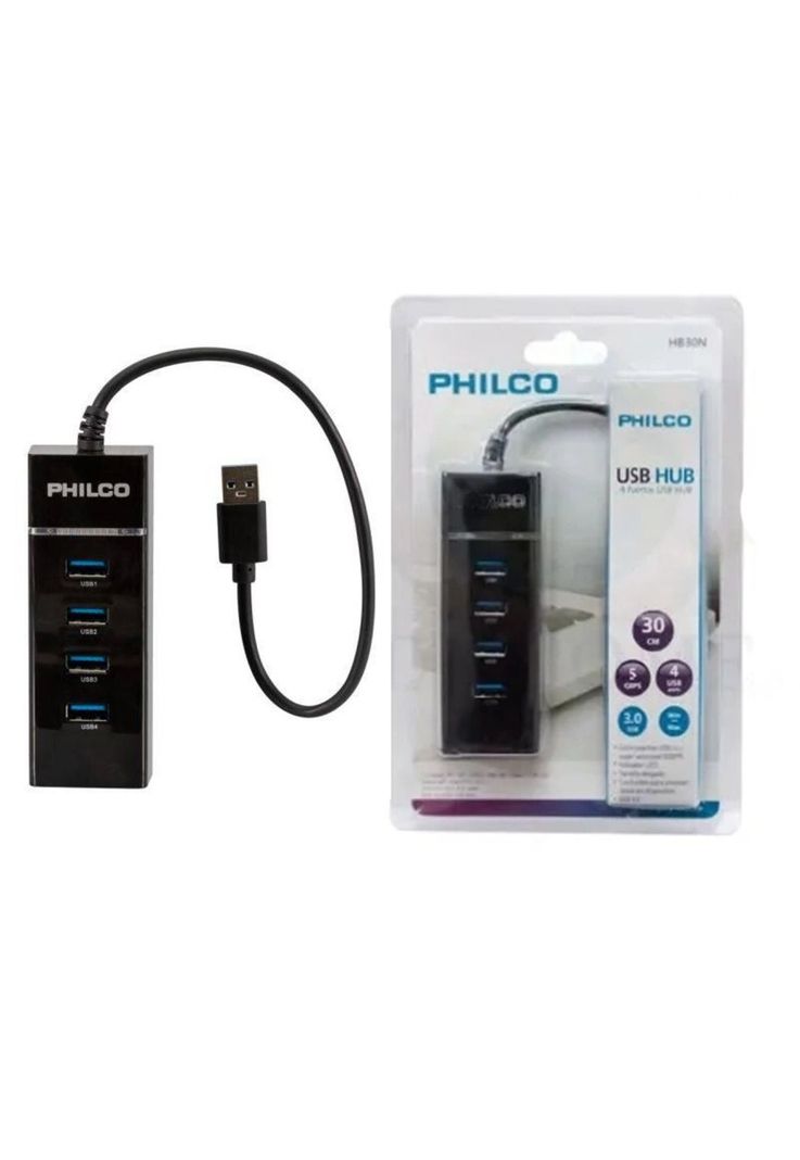HUB Philco USB 3.0 de 4 Puertos Indicador de Luz-2