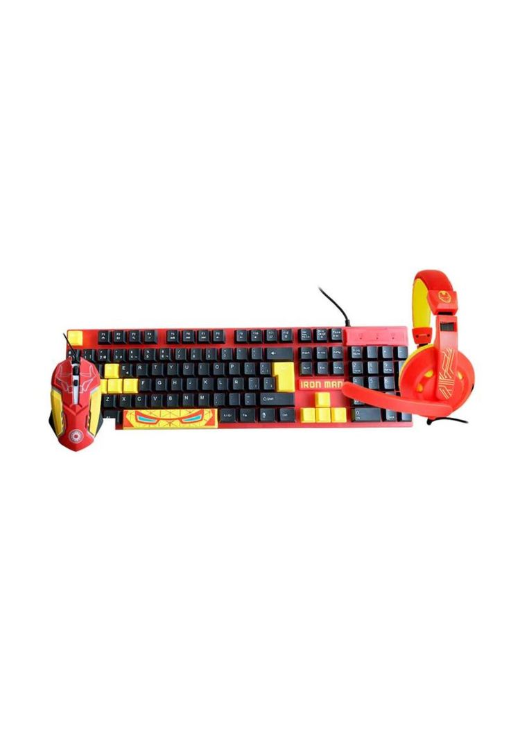 Kit Gamer Marvel Iron Man 3 en 1 Teclado Mouse Audifonos-3