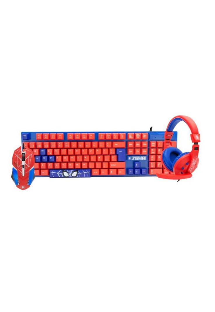 Kit Gamer Marvel SpiderMan 3 en 1 Teclado Mouse Audifonos-0