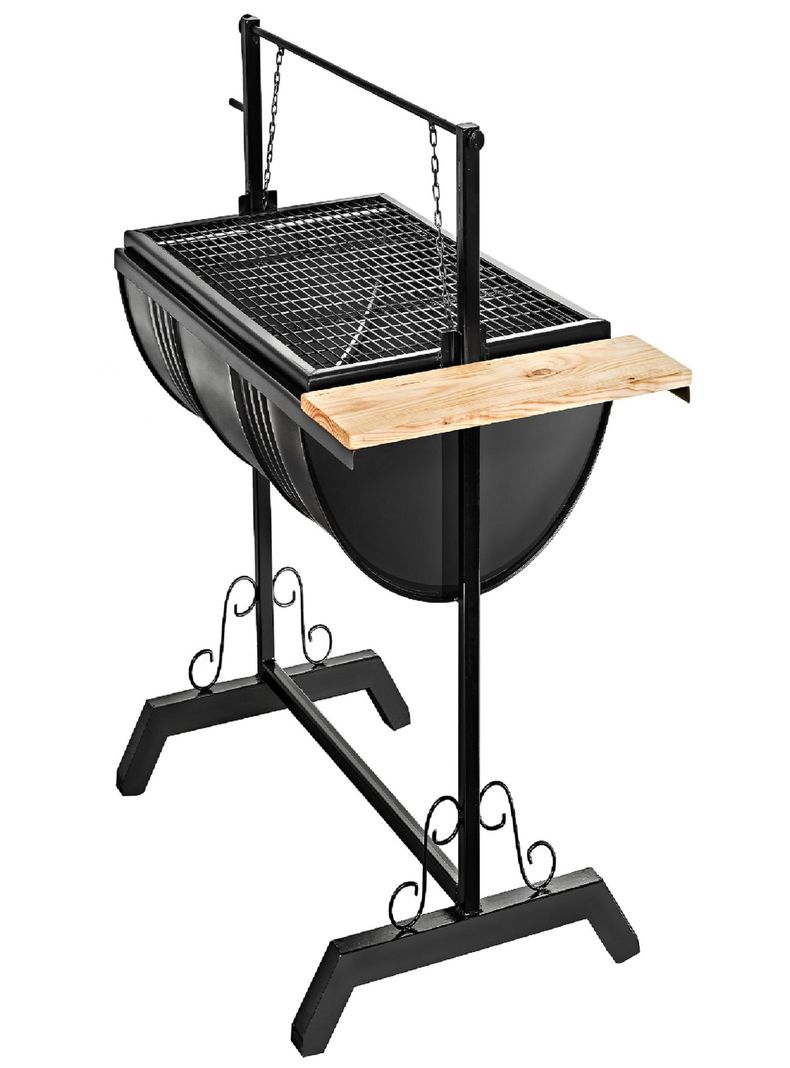 Parrilla Premium a Carbón con Tabla de Cortes Fija-2