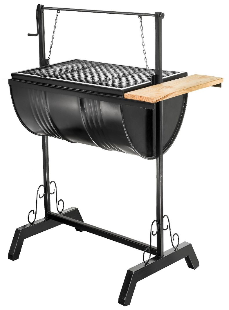 Parrilla Premium a Carbón con Tabla de Cortes Fija-0
