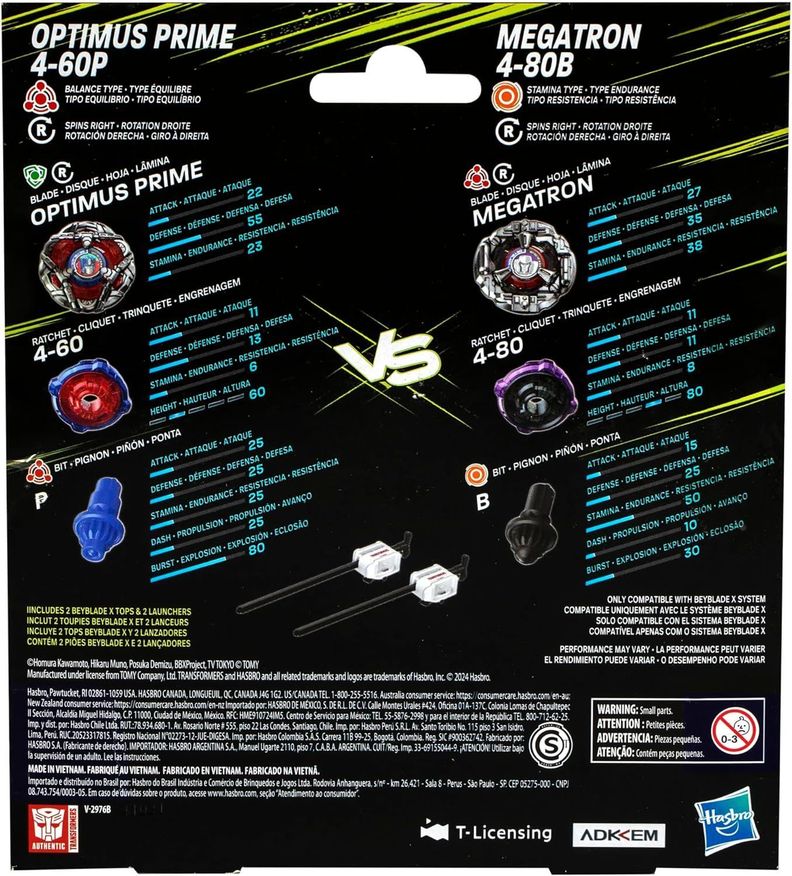 TROMPO BEYBLADE X TRANSFORMERS OPTIMUS PRIMAL Y STARSCREAM-3