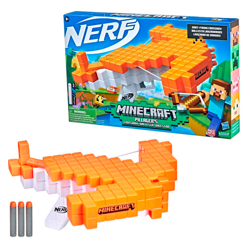 LANZADOR NERF X MINECRAFT PILLAFERS BALLESTA-0