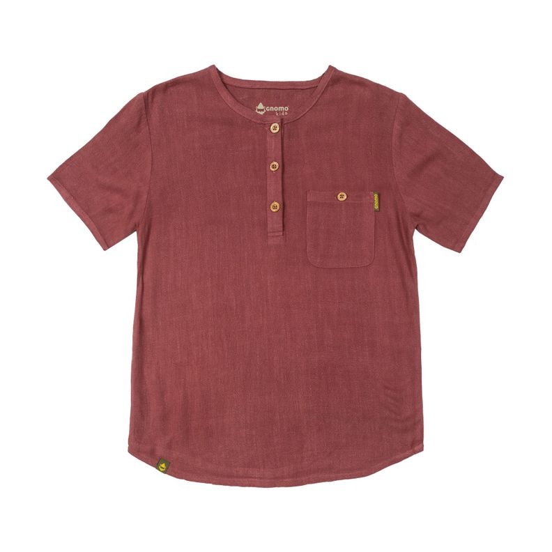 Camisa Lino Zelki Kids Bordeaux Gnomo-0