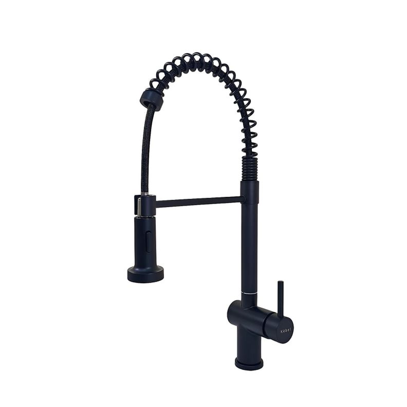 Llave Monomando Lavaplatos Resorte Prof Retráctil Kébel Black FK-0