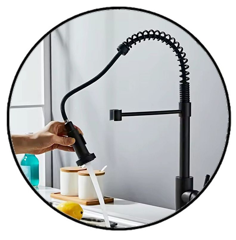 Llave Monomando Lavaplatos Resorte Prof Retráctil Kébel Black FK-1
