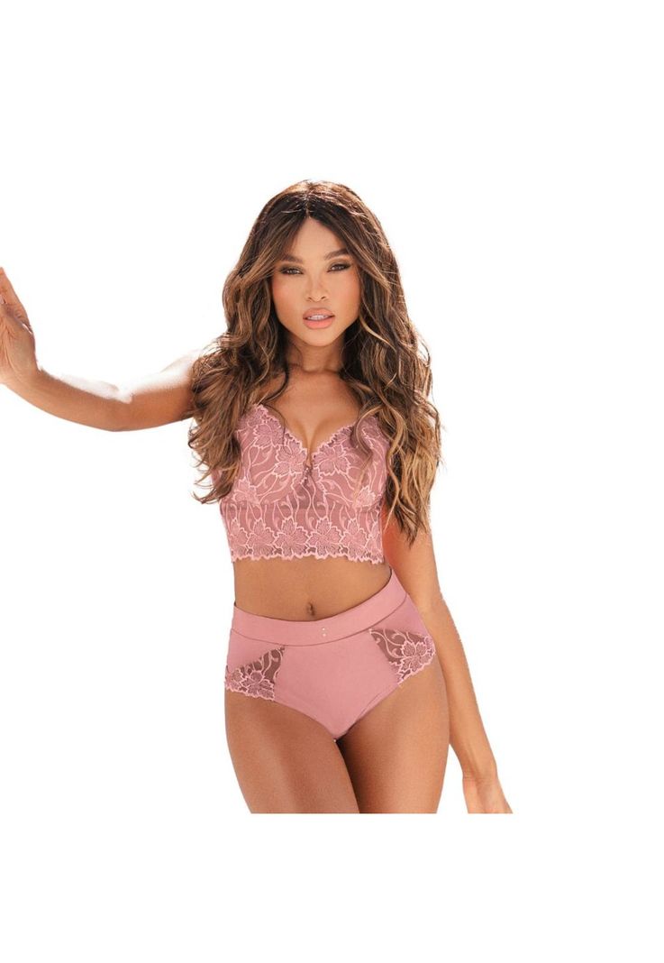 Conjunto Bordado Dessiré Rosa Francés-0