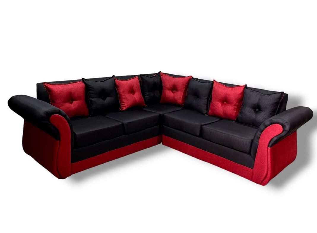 Seccional 5 cuerpos marsella bicolor lino rojo negro-0