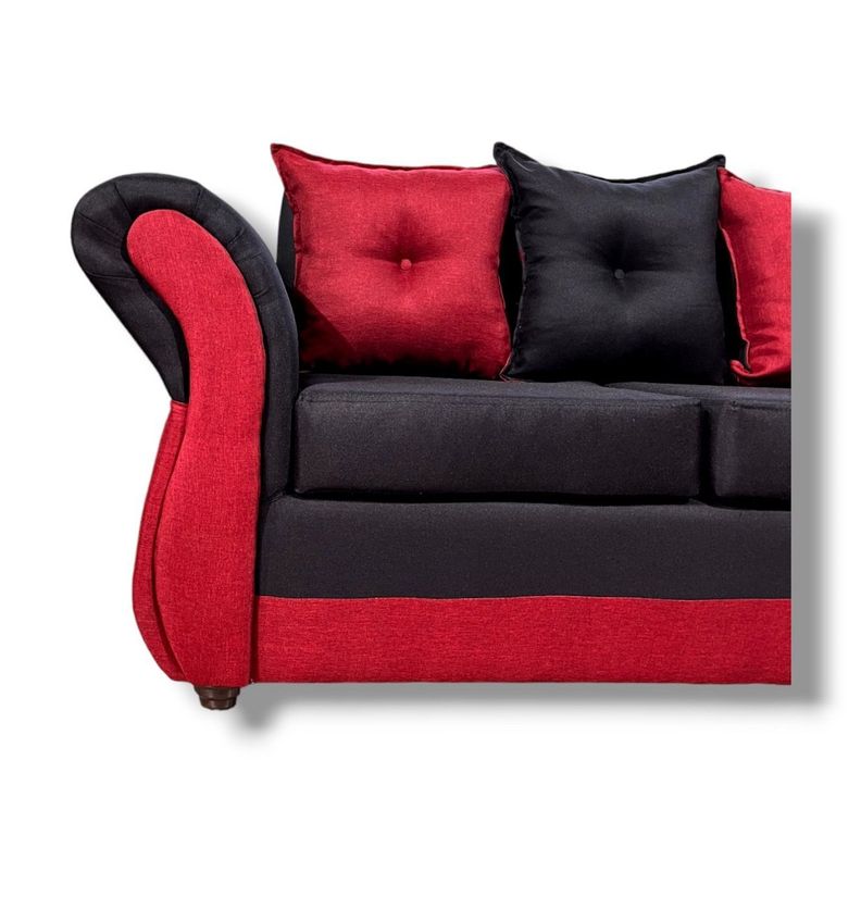 Seccional 5 cuerpos marsella bicolor lino rojo negro-1
