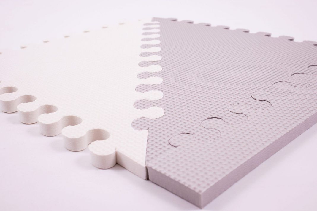 Alfombra Juegos Bebe Goma Eva Gris Claro 140x140cm-2