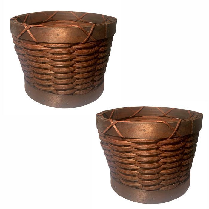 Set de 2 maceteros de mimbre-0