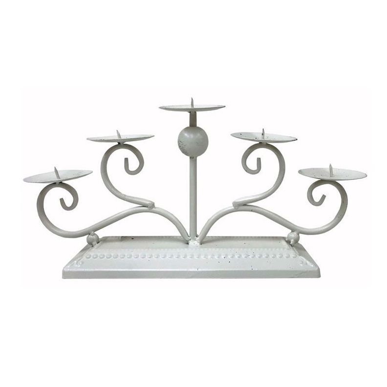 Porta Vela Candelabro Blanco