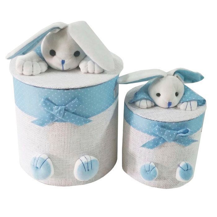 Canasto Infantil para Organizacion Set De 2 Celeste