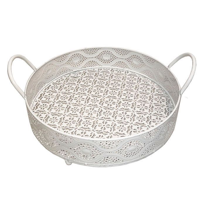 Bandeja blanca metal-0