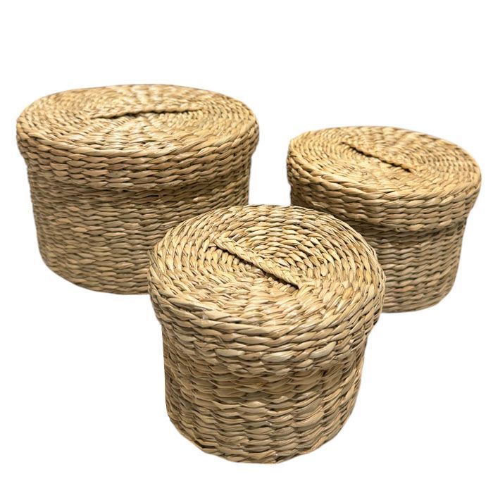 Canasto Organizador Fibra Natural Con Tapa-0