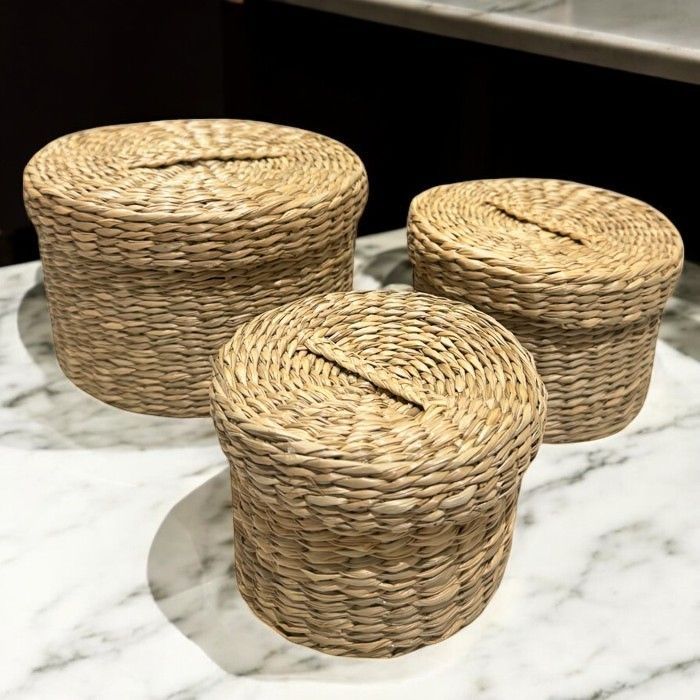 Canasto Organizador Fibra Natural Con Tapa-2