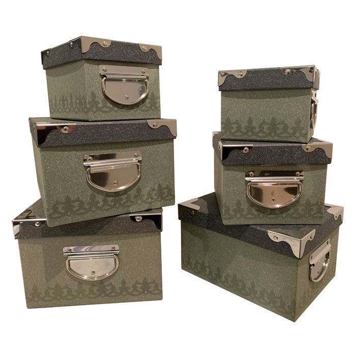 Cajas Grises set de 6 Gris