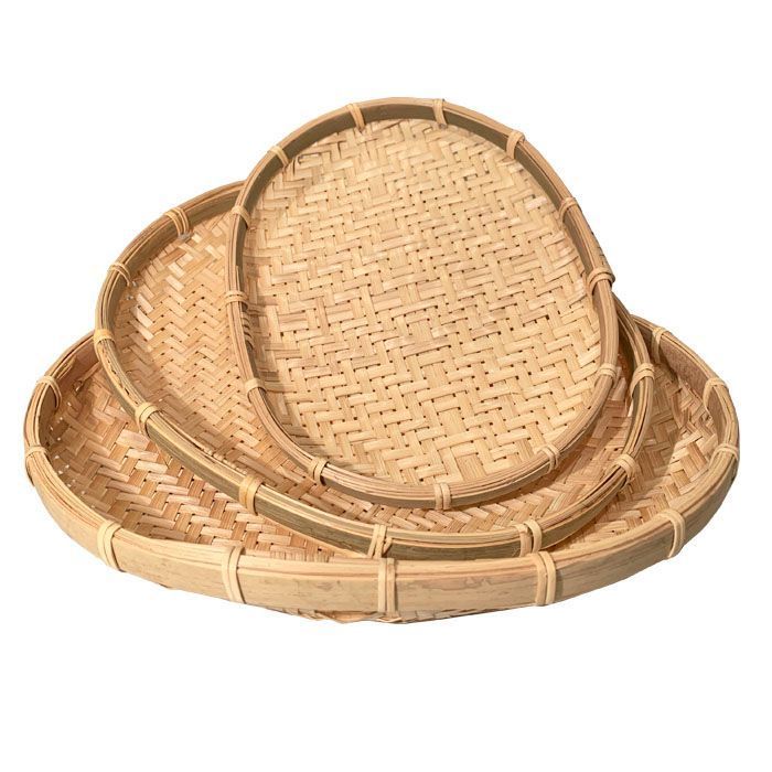 Cestas bambu set de 3 Beige Natural