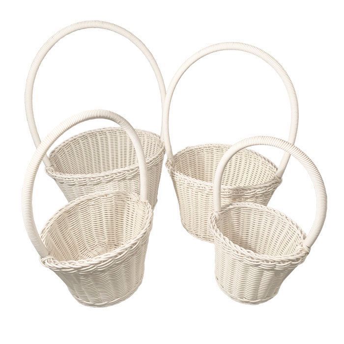 Cestas con manilla set de 4 Blanco