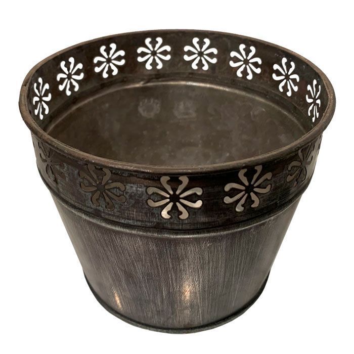 Macetero metal gris-0