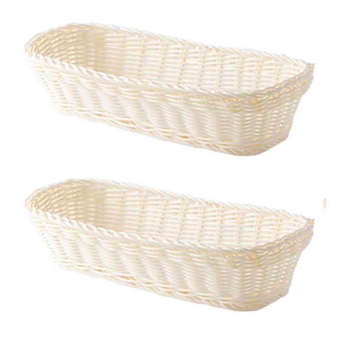 Cesta de plástico blanco set de 2-0