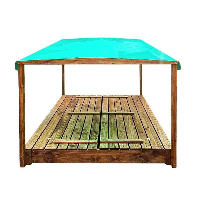 Arenero de Madera para Niños con Techo 150x150x20 cm-1