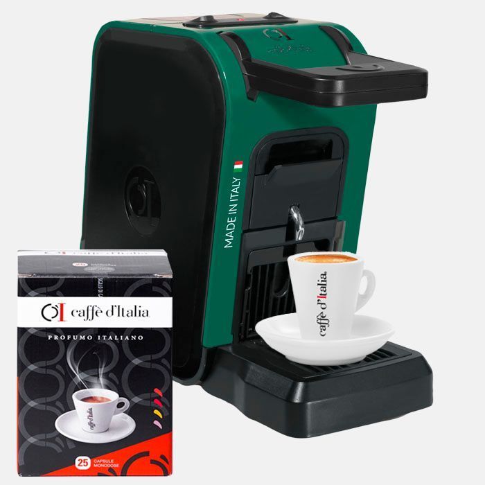 Cafetera Birba Verde Musgo + 25 Cápsulas-0