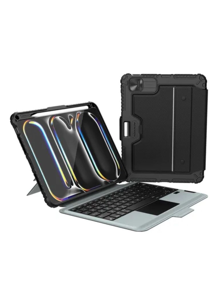 Funda Con Teclado Trackpad Retro Para iPad Pro 11 2024 (m4) Negro
