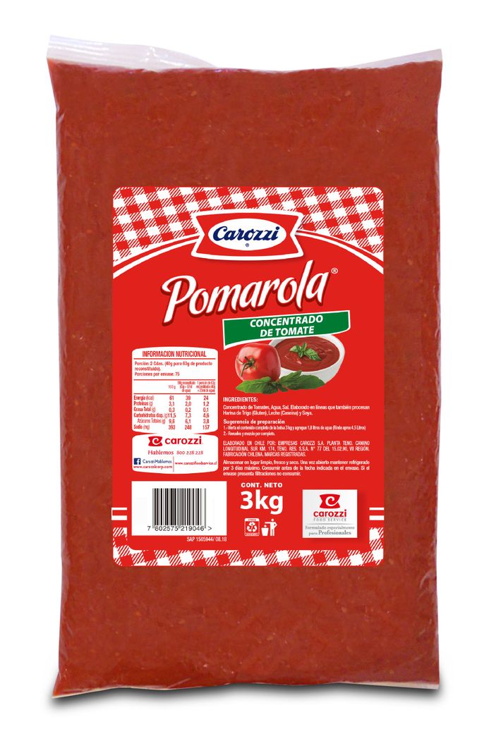 Pack 6 - Carozzi Concentrado de Tomate Pomarola 3 Kg-0