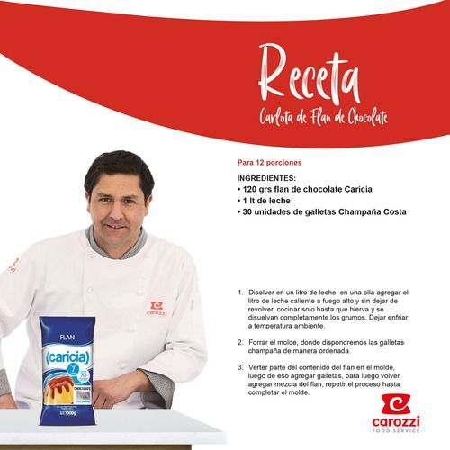 Pack 10 - Caricia Flan Chocolate 1kg-5