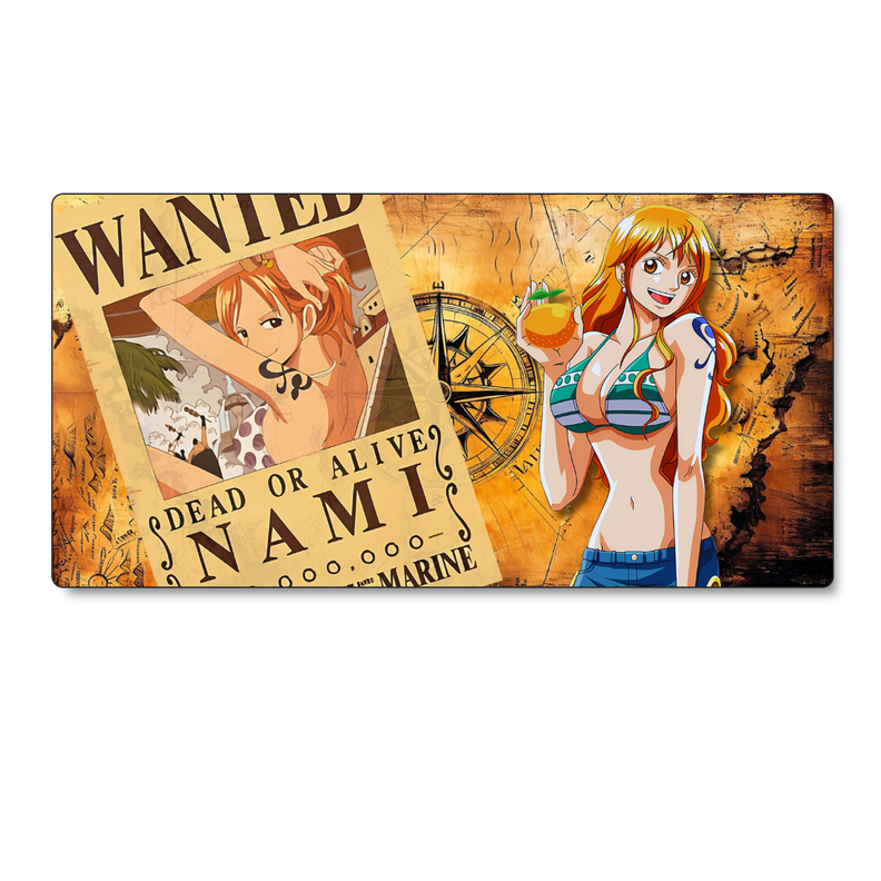Mousepad One Piece 60x35 cm Nami Wanted Waterproof Sulux Chile