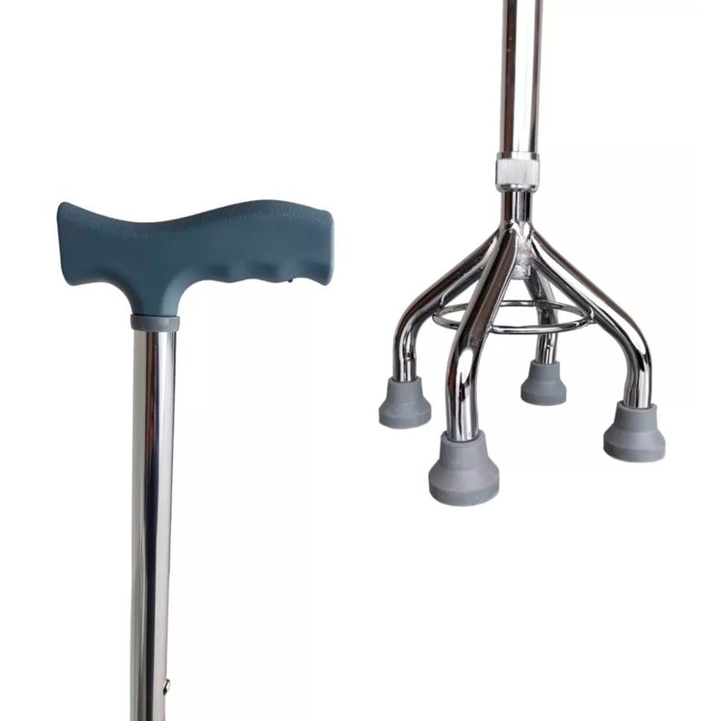 Baston Ortopedico Cuadruple 4 Patas Altura Regulable Tipo T-2