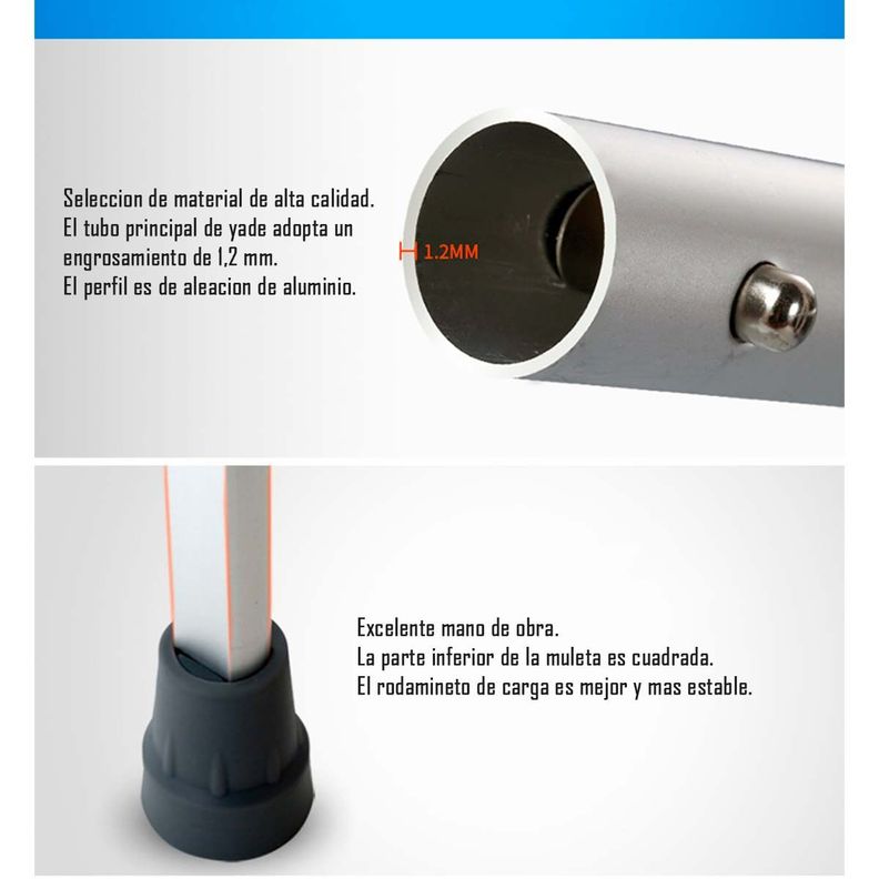 Muletas Ortopédicas Plegables Altura Regulable-3