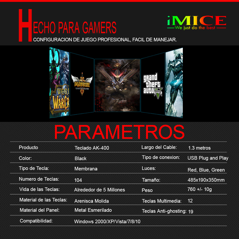 Teclado Gamer Premium Imice Ak 400 Gamer Retroiluminado-2