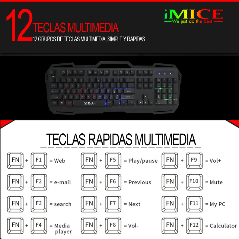 Teclado Gamer Premium Imice Ak 400 Gamer Retroiluminado-6