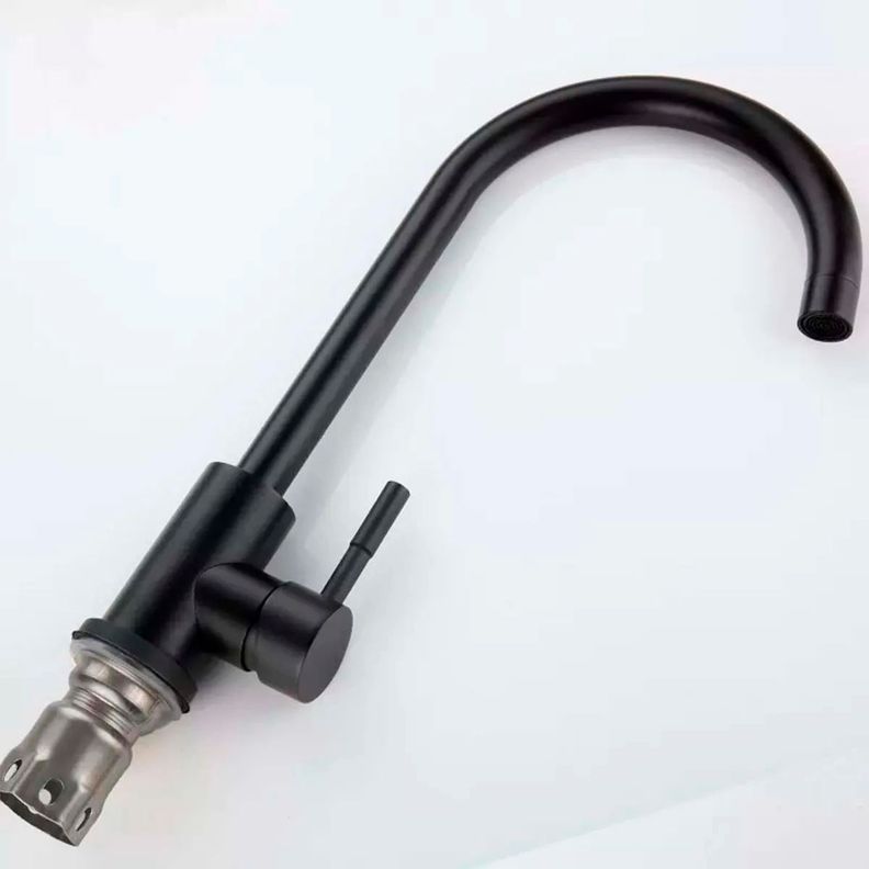 Llave Grifería Lavaplatos Cuello Simple Negro Monomando Tap10-1