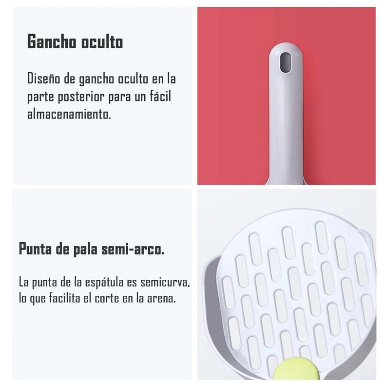 Pala Sanitaria Recogedor Fecal Arenero De Gatos Gris-1