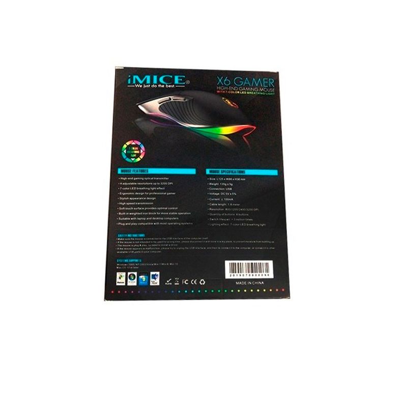Mouse Gamer Premium Imice X6 6400 Dpi Retroiluminado-2