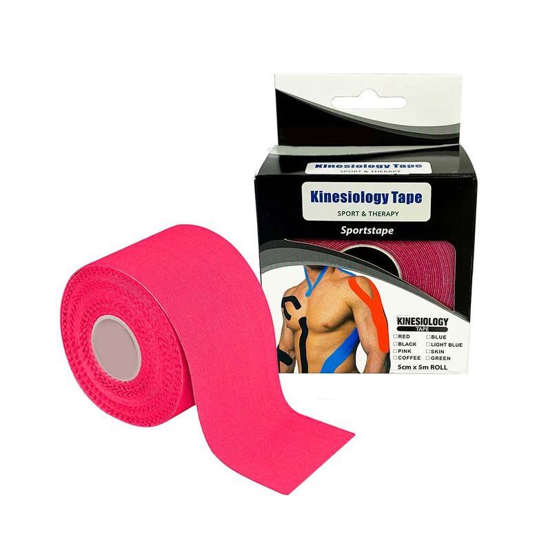 Venda Kinesiológica De 5 Cm X 5 Mts Cinta Tape Neuromuscular Fucsia-1