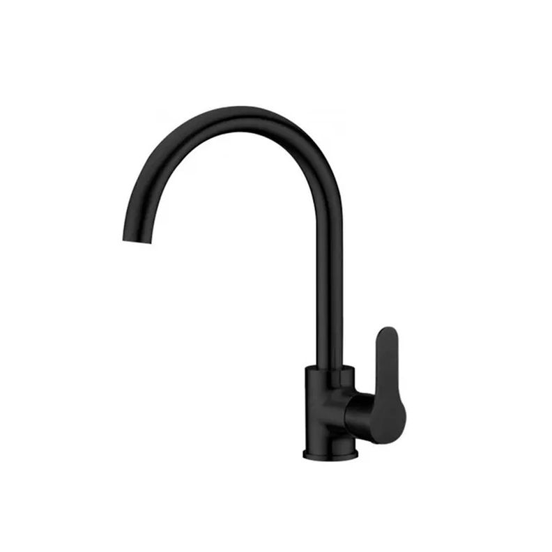 Llave Grifería Lavaplatos Cuello Tipo Cisne Negro Monomando Tap22-0