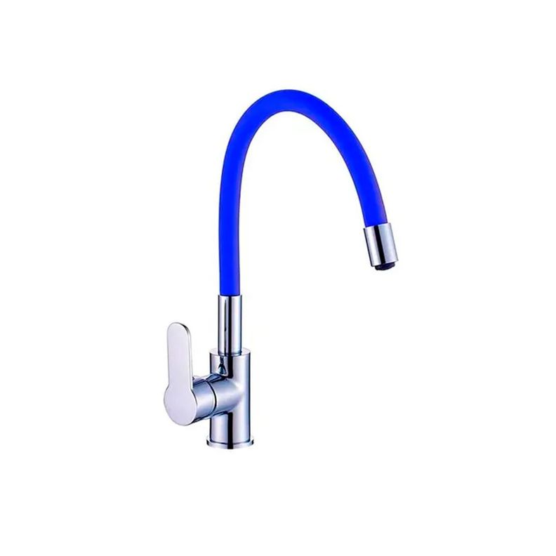 Llave Griferia Lavaplatos Cuello Cisne Flexible Tap 16 Azul-0