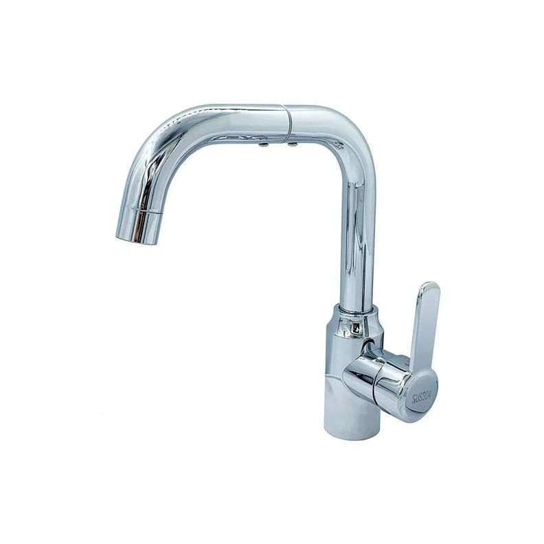 Llave Griferia Lavaplatos Cuello Giratorio Plateada Tap08-0