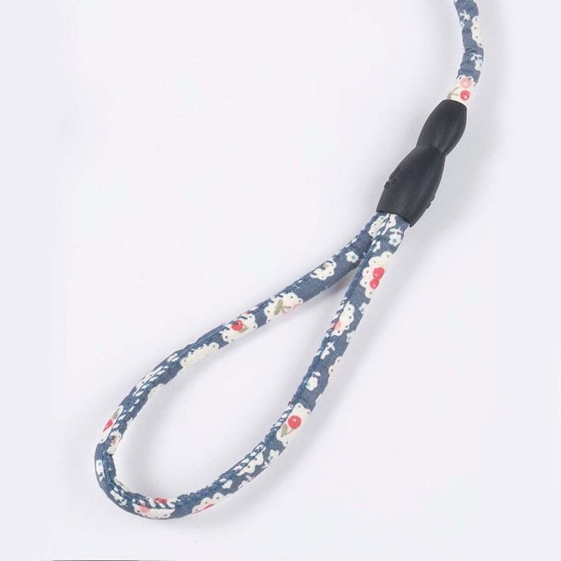 Arnes Ajustable + Correa Mascotas Perros Y Gatos Estampado Azul con flores-4