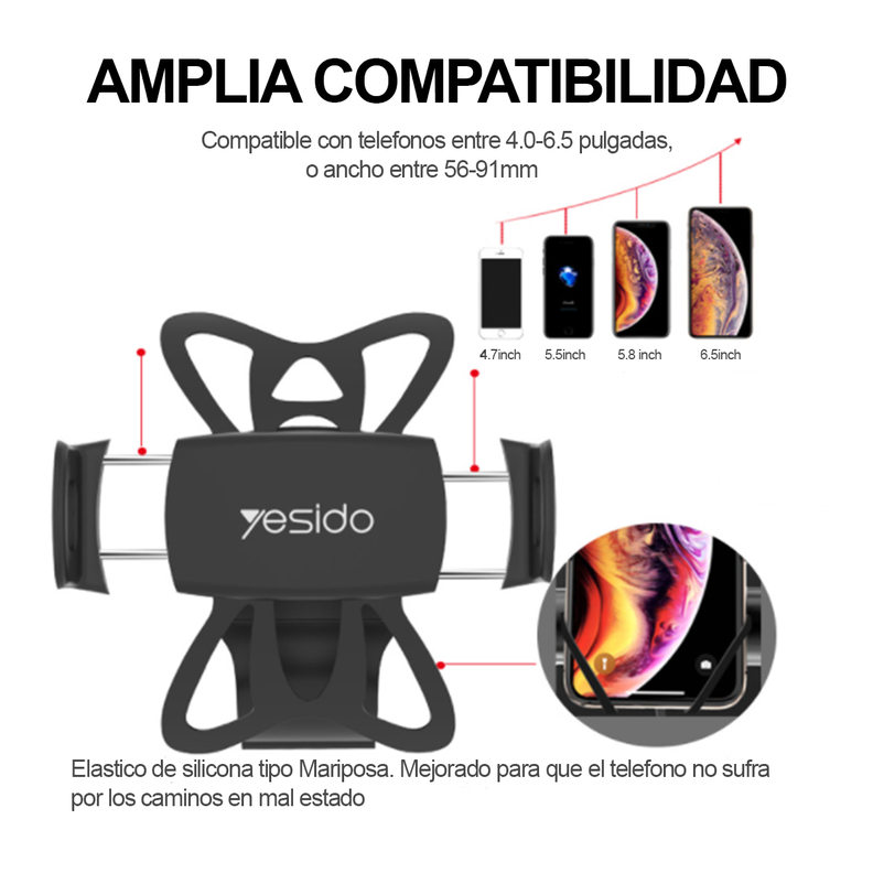 Soporte Porta Celular Holder Moto Bicicleta Yesido C42-1