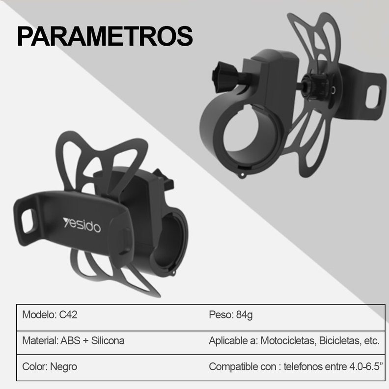 Soporte Porta Celular Holder Moto Bicicleta Yesido C42-2
