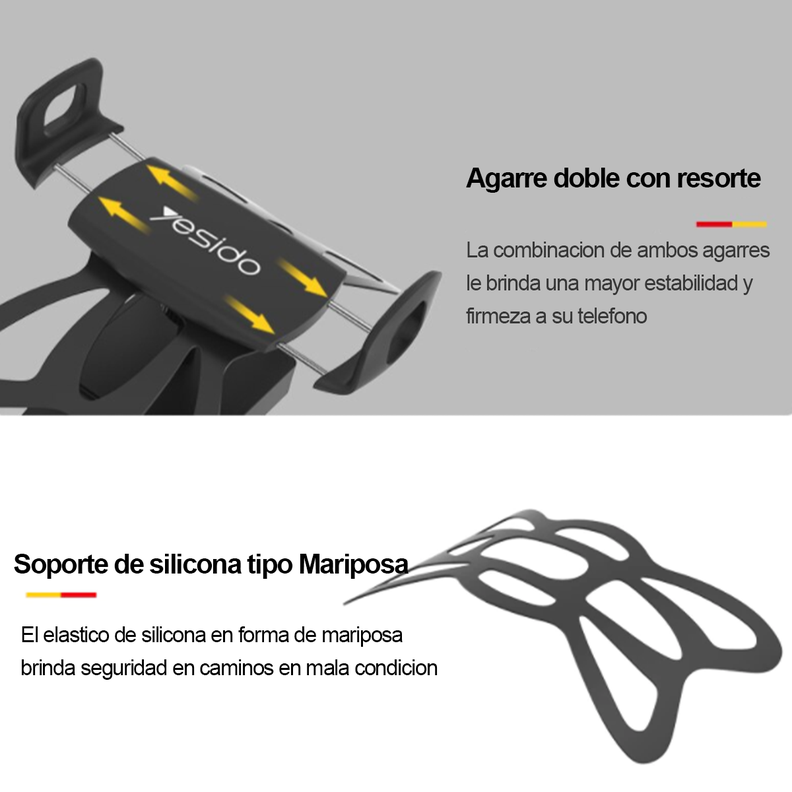 Soporte Porta Celular Holder Moto Bicicleta Yesido C42-5
