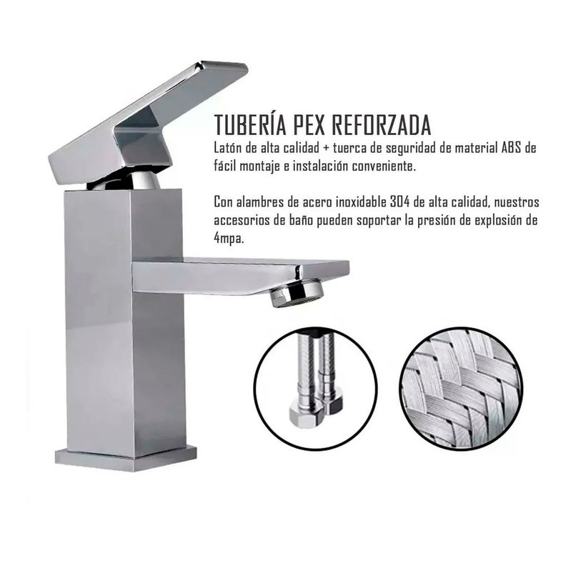 Llave Griferia Lavamanos Monomando Niquel Plateado Tap13-3