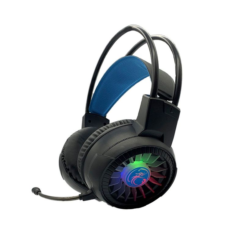 Audifonos USB Con Microfono Gamer Apedra HD-490 USB Con Luz RGB Negro