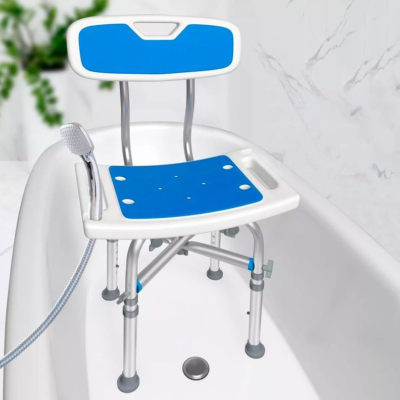 Silla De Ducha Baño Aluminio Base Reforzada Y Antideslizante 201D-1-5