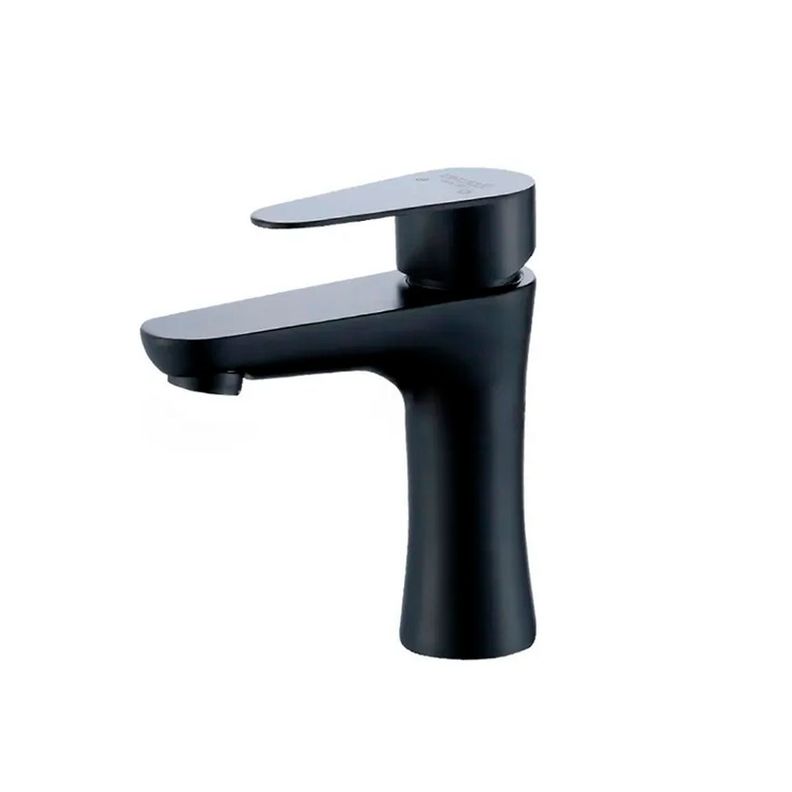Llave Grifería Lavamanos Simple Para Baño Negro Mate Tap05-0